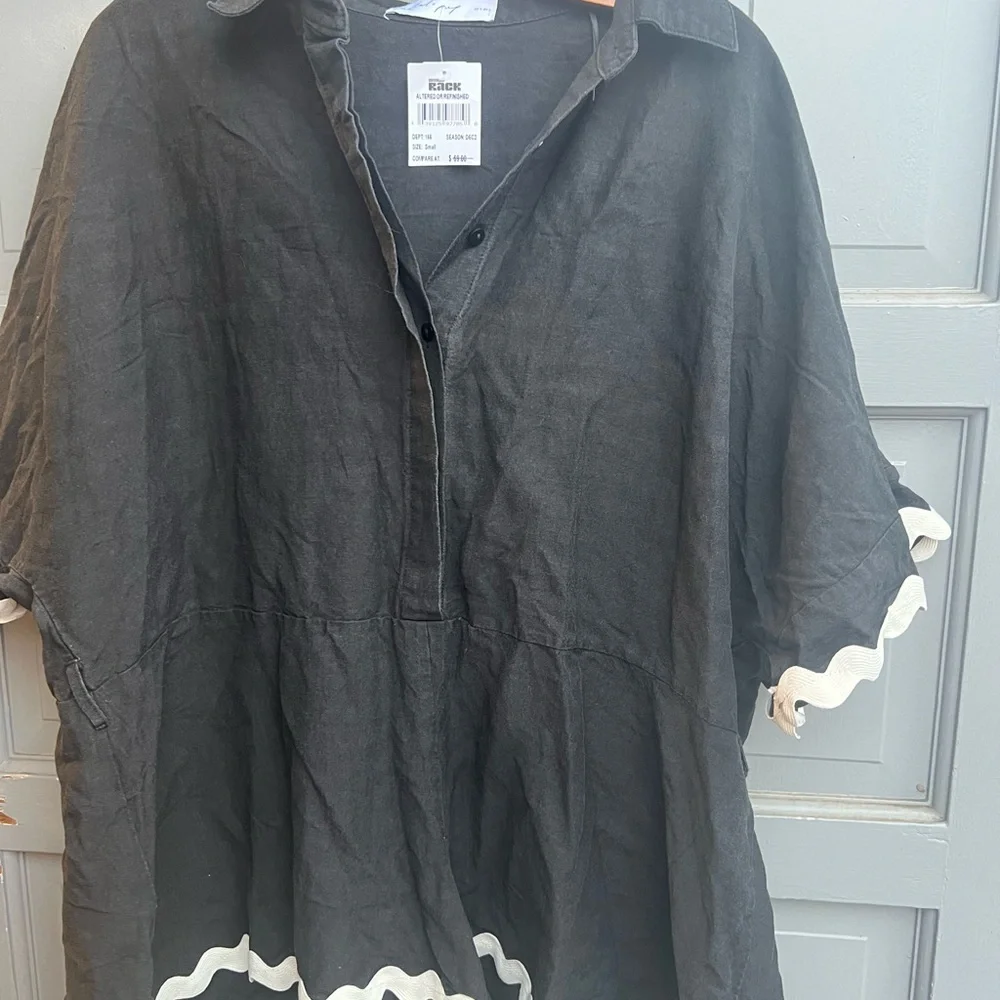 NWT Petal and Pup Isabella cotton & linen bottom up black/white romper size s - Picture 14 of 14
